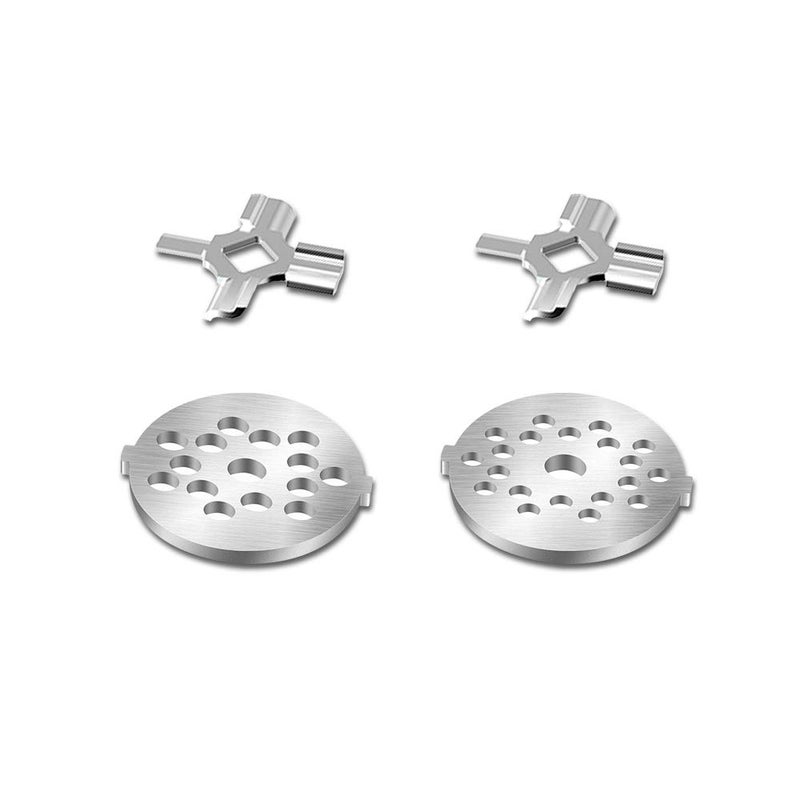 Antree Stainless Steel Meat Grinder Plate Discs/Grinding Blades for for KitchenAid Stand Mixer Food Grinder Attachment(FGA), 2 sharp blades and 2 cutting plates (coarse and fine) - Image 1